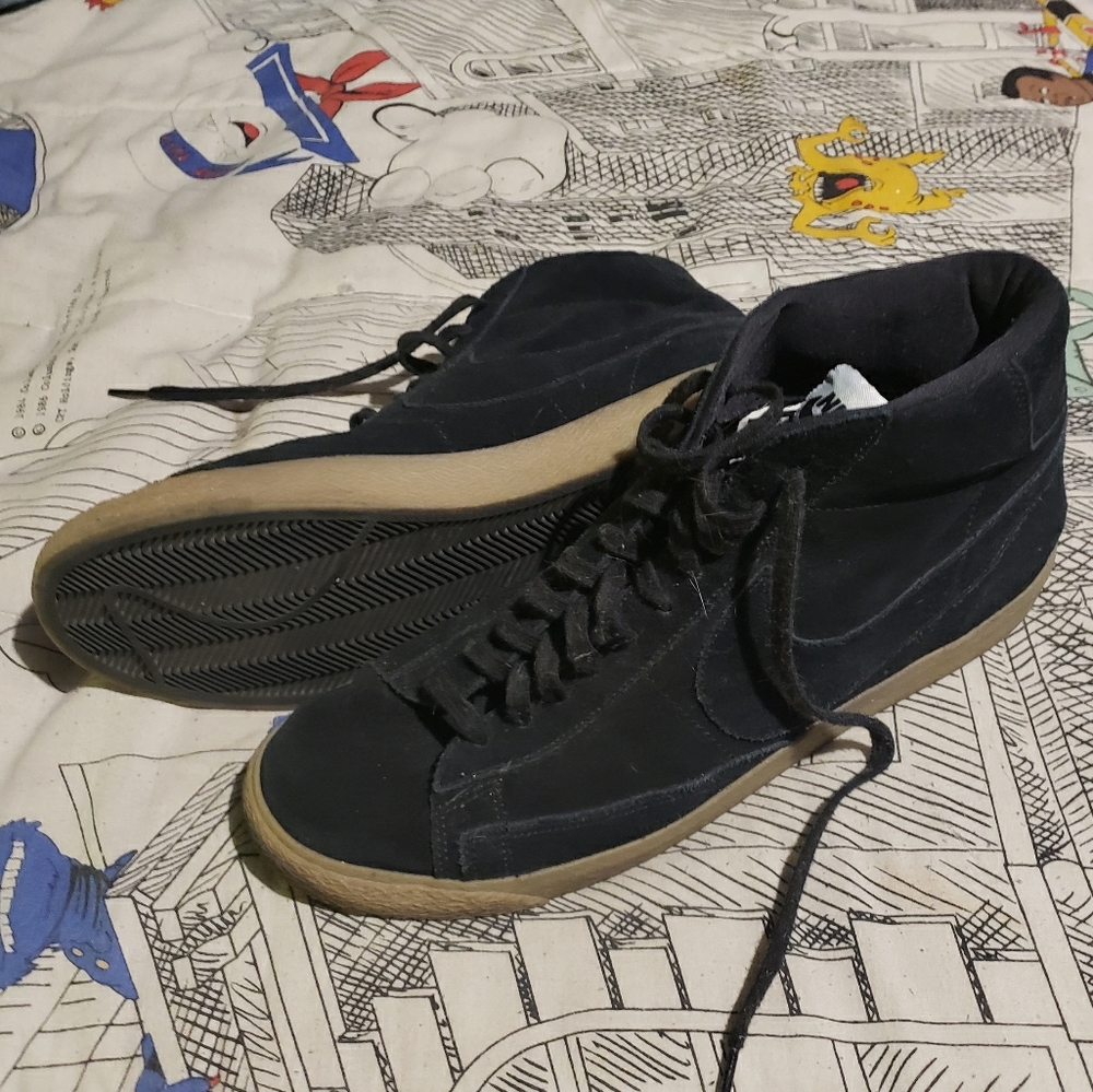 Nike Blazer High Black Suede Gum Sole